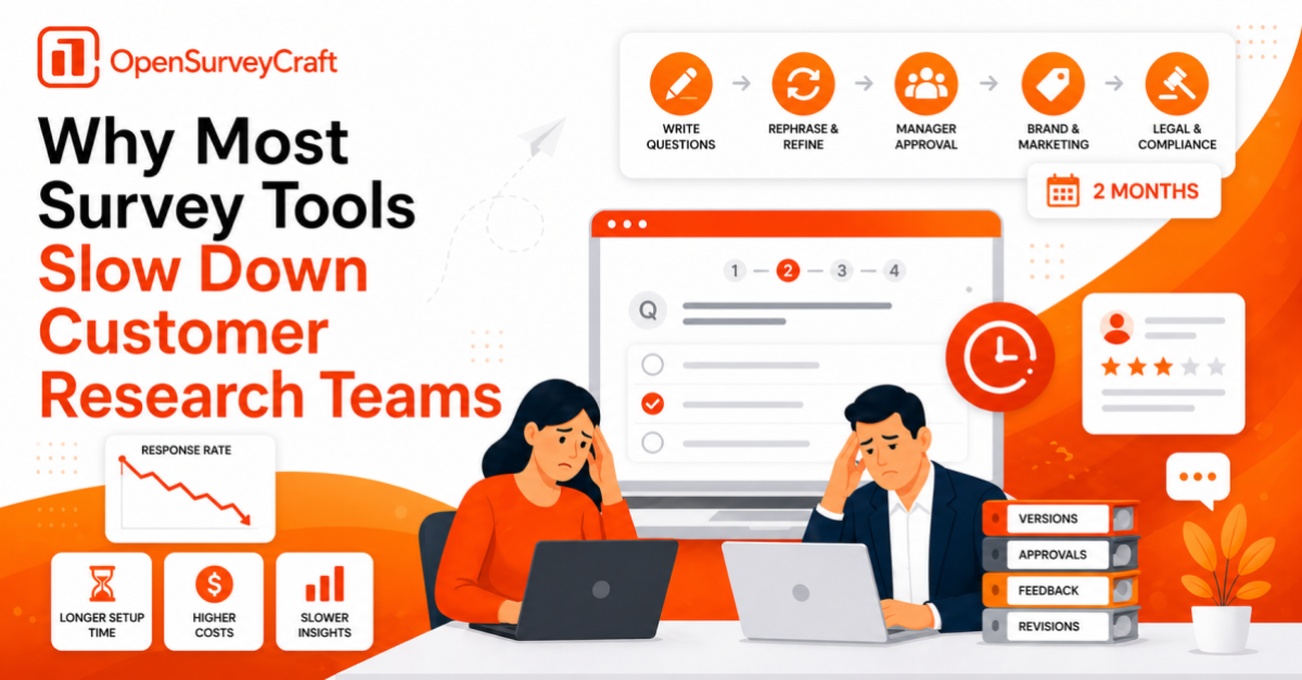 Why Most Survey Tools Slow Down Customer Research Teams blog cover